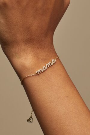 Pave Mama Script Bracelet A Cherished Gift for the Heart of Your Home