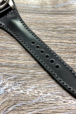 Premium Black Shell Cordovan Leather Watch Straps Elevate Your Timepiece with Style and Durability