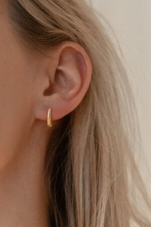 Petite Twisted Huggie Earrings Minimalist Hoops for a Timeless Look