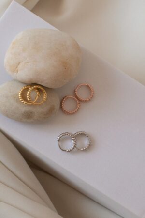 Petite Twisted Huggie Earrings Minimalist Hoops for a Timeless Look