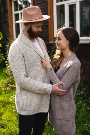 Indulge in Timeless Warmth Handcrafted Merino Wool Cardigan, a Knitted Masterpiece