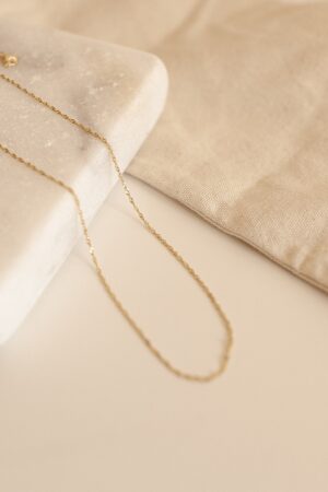 Singapore Necklace Minimalist Layering Necklace in Gold and Sterling Silver by Caitlyn Minimalist (NR021)