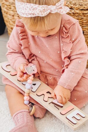 Personalized Name Puzzle with Pegs A Hoppy First Easter Gift