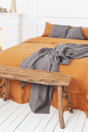 Organic Stonewashed Linen Throw Blanket Cozy Comfort for Your Home