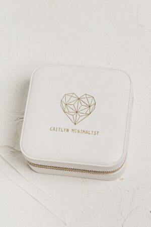 Caitlyn Minimalist Jewelry Travel Case Vegan Leather, Bridesmaid Gift, Gift for Her (RX001)