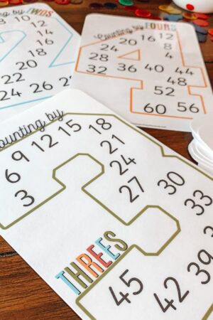 Skip Counting Cards Printable Multiplication Practice for Homeschool and Classroom Math