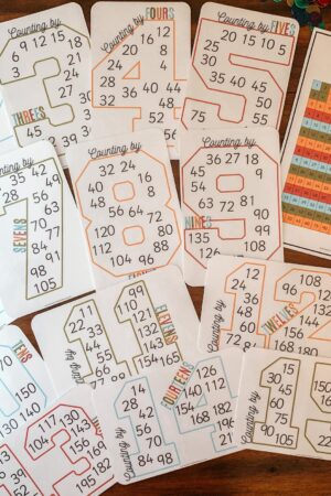 Skip Counting Cards Printable Multiplication Practice for Homeschool and Classroom Math