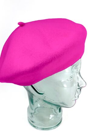 Hot Pink Wool Beret A Classic Retro Style for Winter