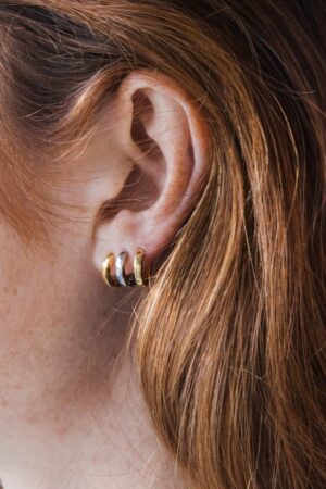 Caitlyn Minimalist Huggie Hoop Earrings Everyday Elegance in Gold, Silver, and Rose Gold (ER007)