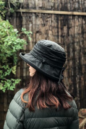 Waterproof Wonder Dark Olive British Waxed Cotton Rain Hat for Women