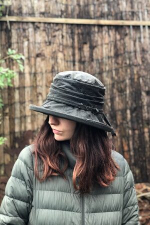 Waterproof Wonder Dark Olive British Waxed Cotton Rain Hat for Women