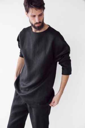 Indulge in Comfort and Style Oversized Linen Sweatshirt for Men