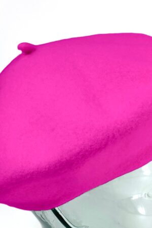 Hot Pink Wool Beret A Classic Retro Style for Winter