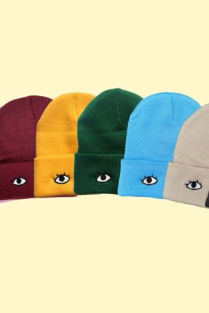 Goldenbeets Embroidered Knit Beanie Cap with Eyes Cozy Warmth with a Touch of Whimsy