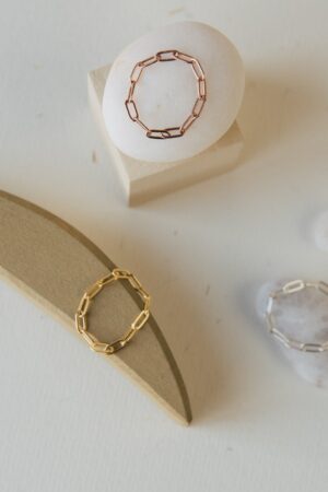 Dainty Paper Clip Chain Ring Minimalist Elegance for Stacking and Gifting