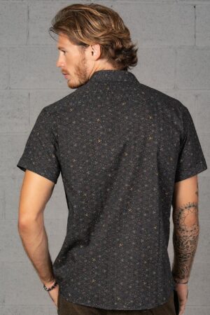 Urban Streetwear Buzzworthy All Over Print Bee Hive Button Up Shirt for Men