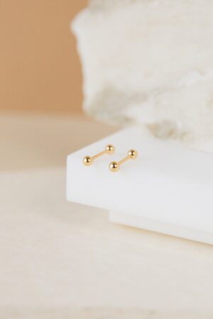 Caitlyn Minimalist Duo Ball Earrings Dainty Double Ball Studs for a Timeless Look