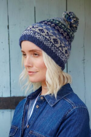 Cozy Fair Isle Winter Knit Hat Ethical Wool Beanie for Women