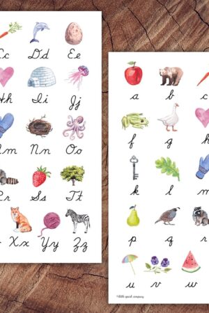 Preschool Alphabet Poster Set Print and Cursive - Empowering Young Learners with Literacy Essentials