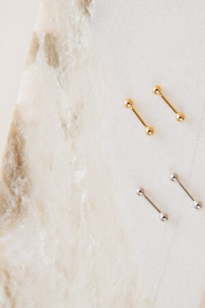 Caitlyn Minimalist Duo Ball Earrings Dainty Double Ball Studs for a Timeless Look