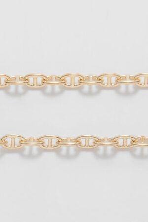 50CM Puffed Anchor Mariner Link Chain Elevate Your Jewelry Creations with Polished Gold Plated Elegance