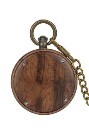 Timeless Elegance Engraved Wooden Pocket Watch, A Sustainable Gift for the Modern Man