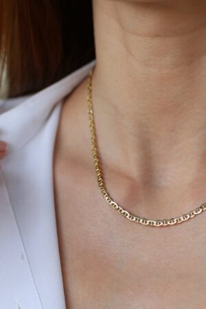 14k Gold Mariner Link Necklace Elevate Your Style with Ferkos Fine Jewelry