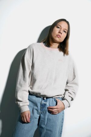 Vans Vintage Beige Sweatshirt 90s Oversized Athletic Jumper Pullover Crewneck Sport Sweater (Small S)