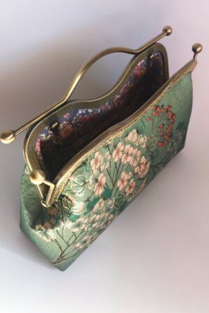 Enchanting Emerald Handbag A Floral Tapestry of Japanese Elegance