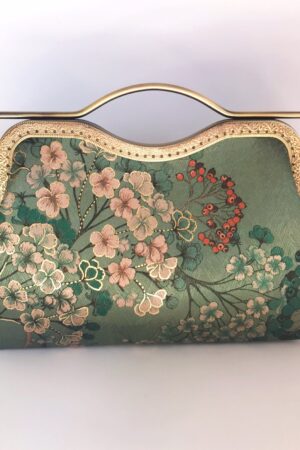 Enchanting Emerald Handbag A Floral Tapestry of Japanese Elegance