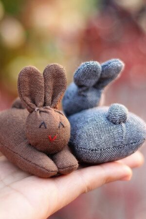 Enchanting Easter Trio Organic Bunny Plush in Carrot Zip Purse