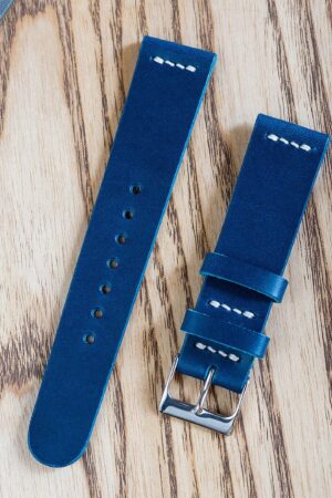 Premium Vegetable Tanned Navy Blue Buttero Leather Watch Strap (18mm-22mm)