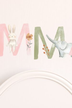 Personalized Woodland Nursery Name Decal with Animal and Floral Stickers Create a Magical Forest for Your Little One