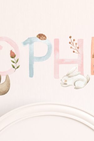 Personalized Woodland Nursery Name Decal with Animal and Floral Stickers Create a Magical Forest for Your Little One