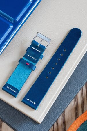 Premium Vegetable Tanned Navy Blue Buttero Leather Watch Strap (18mm-22mm)