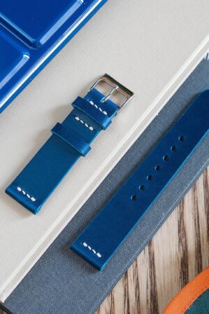 Premium Vegetable Tanned Navy Blue Buttero Leather Watch Strap (18mm-22mm)