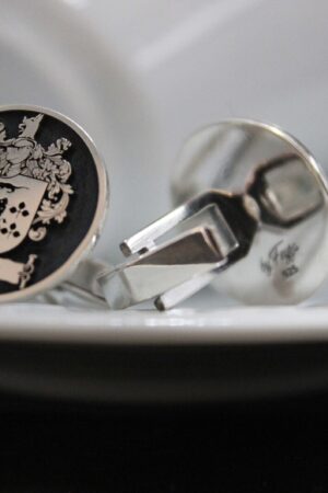 Personalized Family Crest Cufflinks Engrave Your Legacy in Sterling Silver