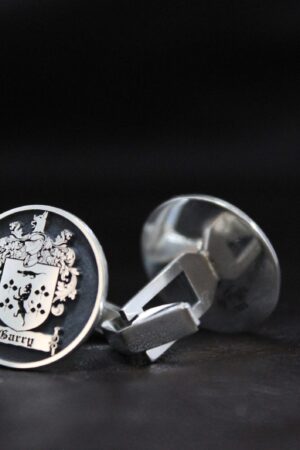 Personalized Family Crest Cufflinks Engrave Your Legacy in Sterling Silver