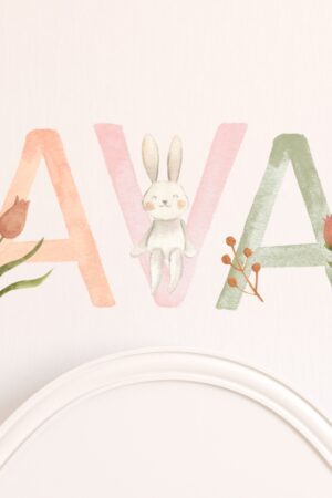 Personalized Woodland Nursery Name Decal with Animal and Floral Stickers Create a Magical Forest for Your Little One