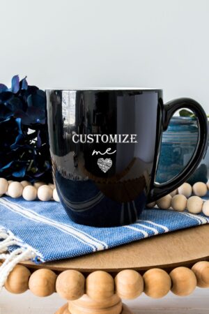 Personalized Engraved Bistro Mug Your Custom Message and Logo on a 16 Oz Coffee Cup