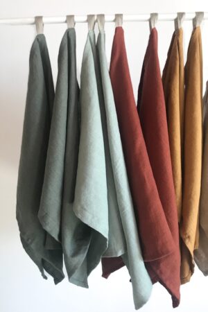 Linen Tea Towels Soft, Stonewashed Kitchen Towels in Vibrant Hues