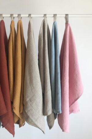 Linen Tea Towels Soft, Stonewashed Kitchen Towels in Vibrant Hues