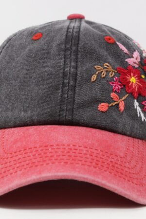 Embroidered Flower Baseball Cap Stylish and Sun-Protective Summer Essential