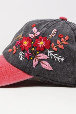 Embroidered Flower Baseball Cap Stylish and Sun-Protective Summer Essential