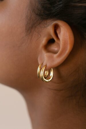 Bold and Elegant Chunky Gold Hinged Hoops by Caitlyn Minimalist