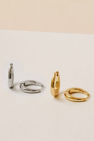 Bold and Elegant Chunky Gold Hinged Hoops by Caitlyn Minimalist