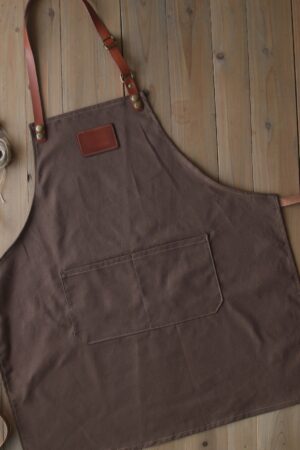 Personalized Full Gray Canvas Apron Elevate Your Culinary Style with Adjustable Comfort