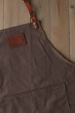 Personalized Full Gray Canvas Apron Elevate Your Culinary Style with Adjustable Comfort