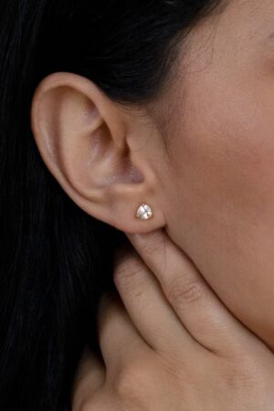 Sparkling Trillion Cut Diamond Stud Earrings Minimalist Elegance for Everyday Glamour