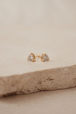 Sparkling Trillion Cut Diamond Stud Earrings Minimalist Elegance for Everyday Glamour